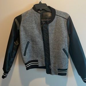 blank nyc own the night grey zip up bomber